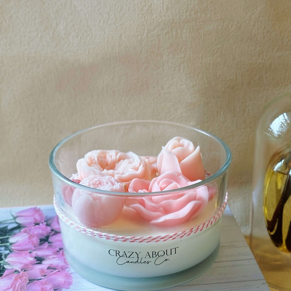 Pink Rose Scented Candle